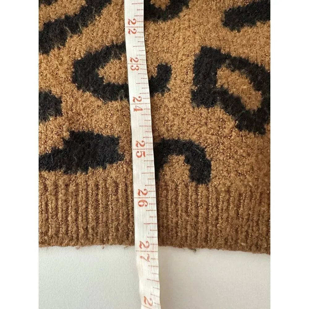 REVOLVE LINE & DOT  Sweater Women Small Oversized  Soft‎ Relaxed Cheetah Print - Picture 6 of 7